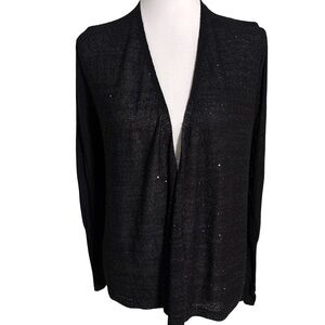 Loft Black Sparkling Open Front Cardigan